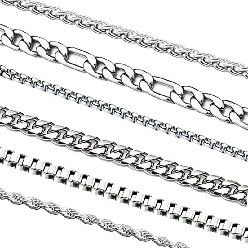 Stainless Steel Geometric Necklace Chains For Men/Ladies