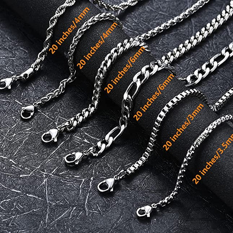 Stainless Steel Geometric Necklace Chains For Men/Ladies
